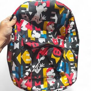 Disney Mickey Mouse Backpack School Bag Travel Backpack Black Red New